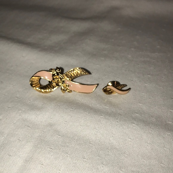 Avon Jewelry - 2 Vintage AVON Pink Ribbon Breast Cancer Awareness Pins